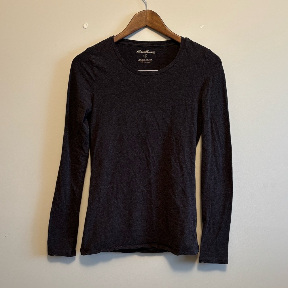 ✨$8 CLEAR-OUT✨ Eddie Bauer Soft Comfy Casual Long Sleeve Scoop Neck Shirt Grey